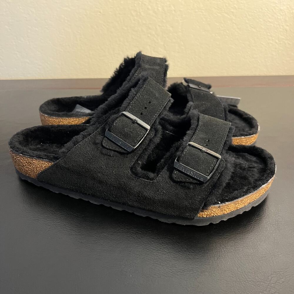 Birkenstock Arizona Shearling Black Suede Men’s Size 43 EU Regular (US 10)
